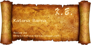 Katona Barna névjegykártya