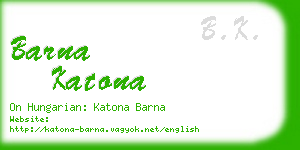 barna katona business card